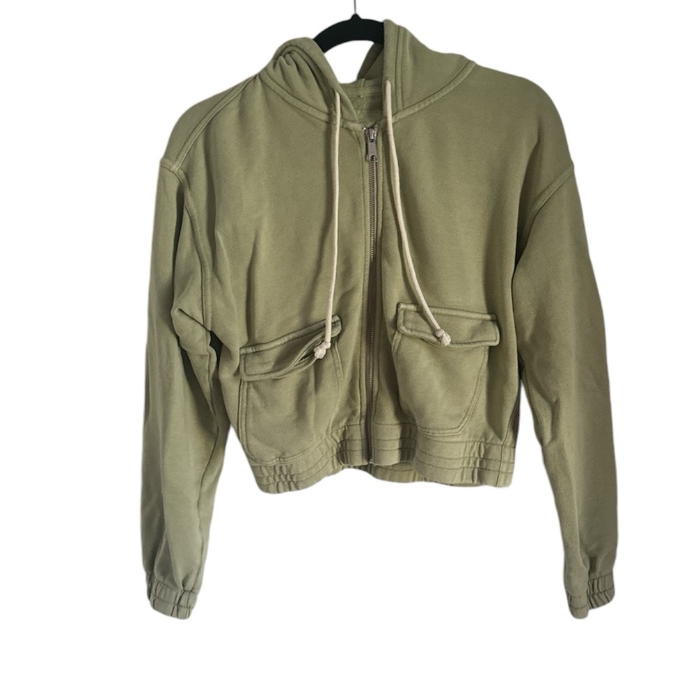 Aerie Olive Green Hoodie Jacket
